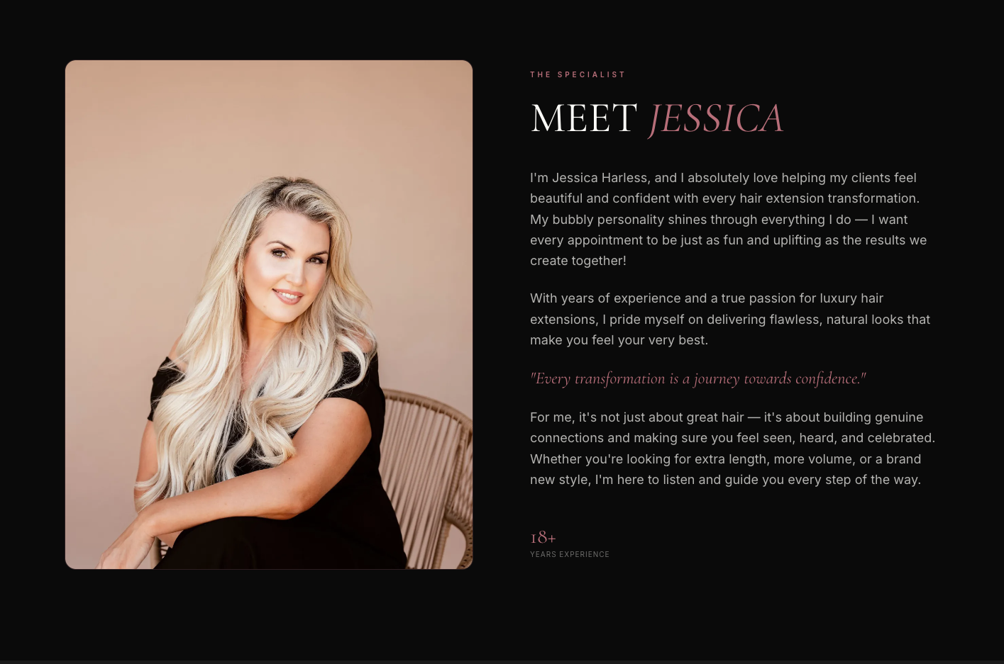 Meet Jessica intro section