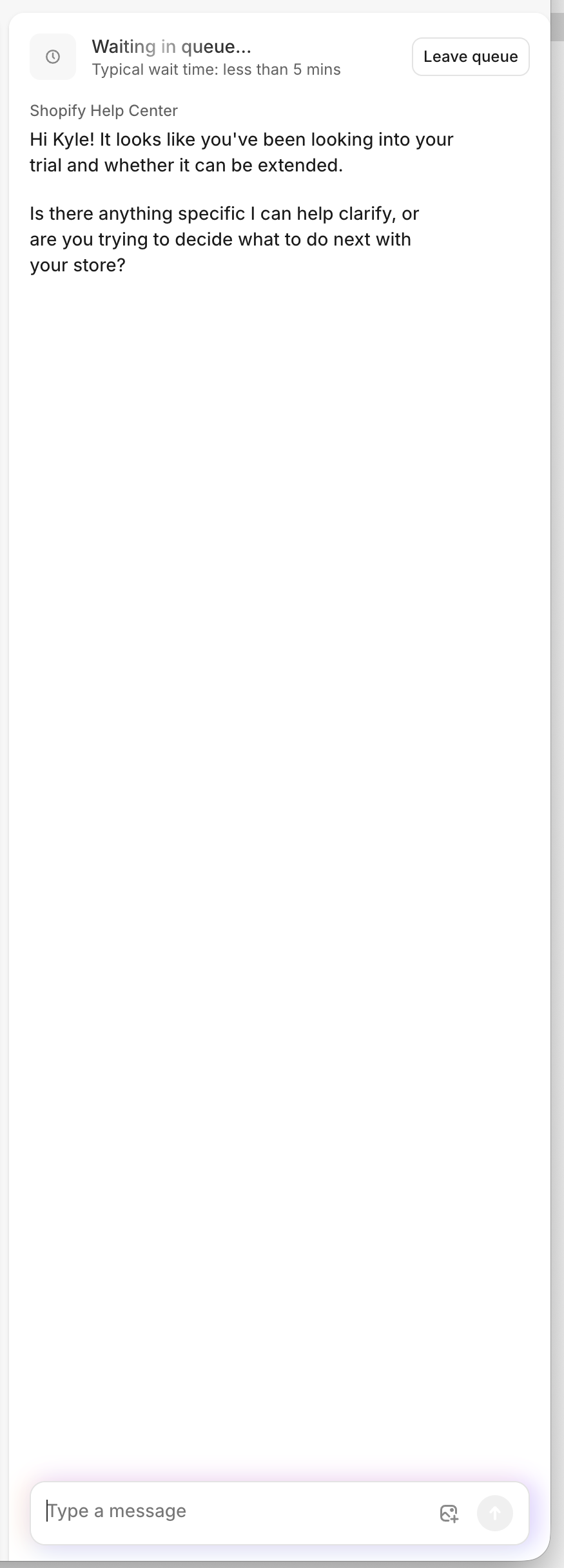 Waiting in queue on desktop chat