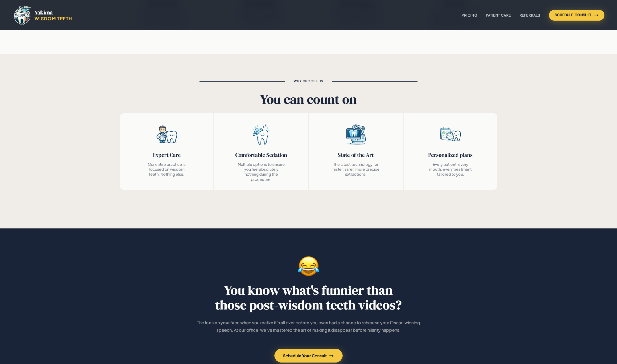 Why-choose-us section with playful tone and clear CTA